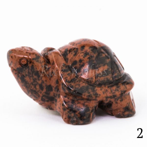 mahogany obsidian turtle totem animal carving left2 700x700