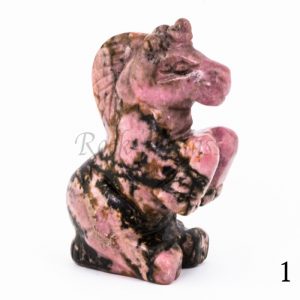 rhodonite unicorn totem animal carving right1 700x700