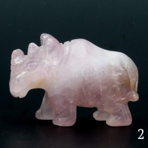 rose quartz rhino totem animal carving left2 700x700