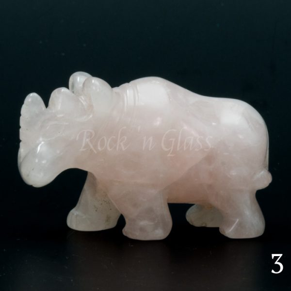 rose quartz rhino totem animal carving left3 700x700