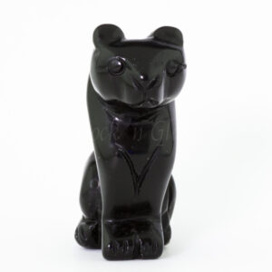 panther black obsidian spirit totem animal carving front 1000x1000