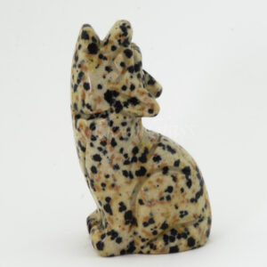coyote dalmatian jasper spirit totem gemstone animal carving side 1000x1000