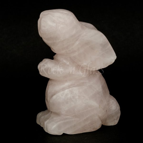 rabbit rose quartz standing totem animal carving left 700x700