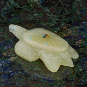 snapping turtle green onyx zuni fetish donovan laiwakete back 700x700