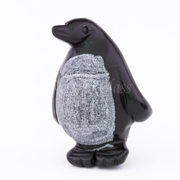 penguin black obsidian totem animal carving left 700x700
