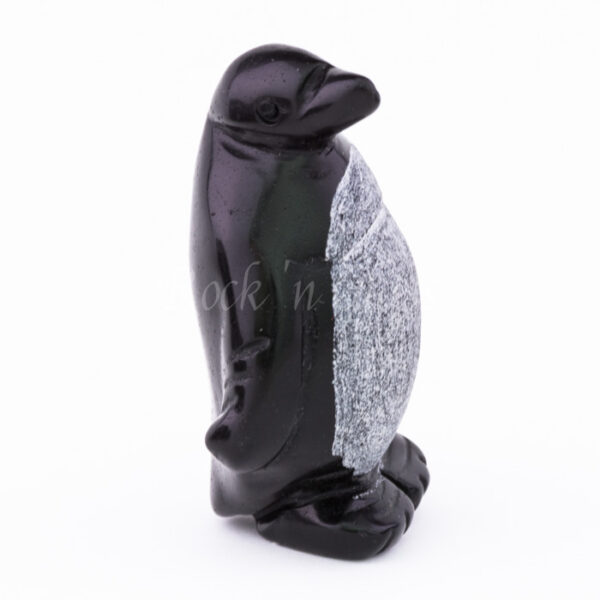 penguin black obsidian totem animal carving right 700x700