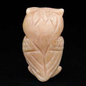 orange calcite owl totem animal carving healing crystal back 700x700