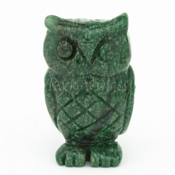 verdite owl totem animal carving healing crystal front 700x700