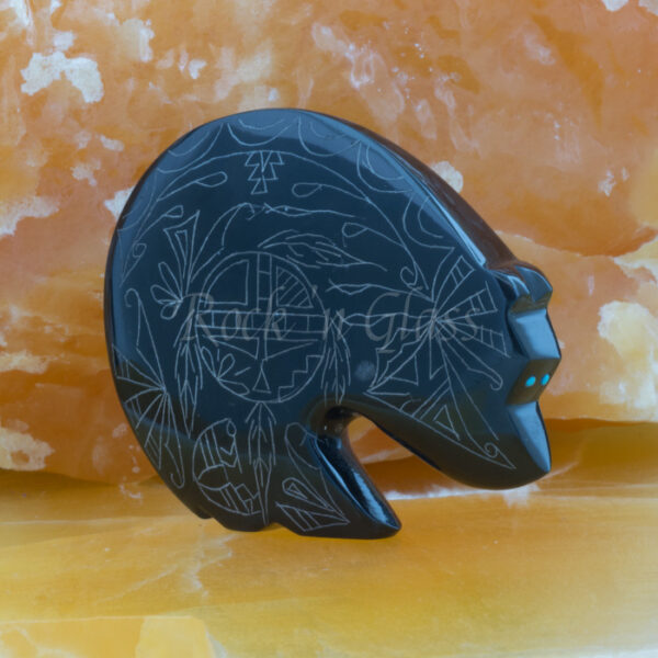 bear black marble zuni fetish carving jonathan natewa right 700x700