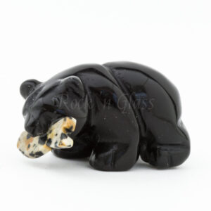 bear walking fish black obsidian spirit totem animal carving gemstone left 1000x1000