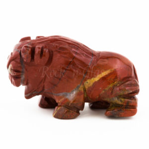 buffalo rainbow jasper spirit totem gemstone animal carving side 1000x1000