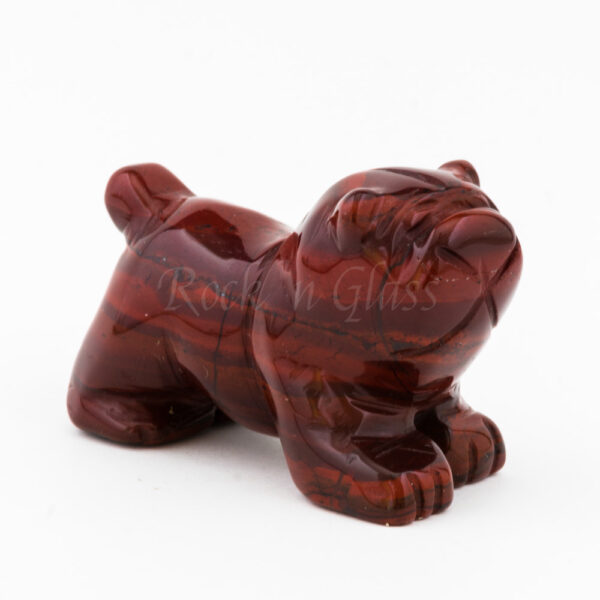 dog rainbow jasper bulldog spirit totem gemstone animal carving side 1000x1000