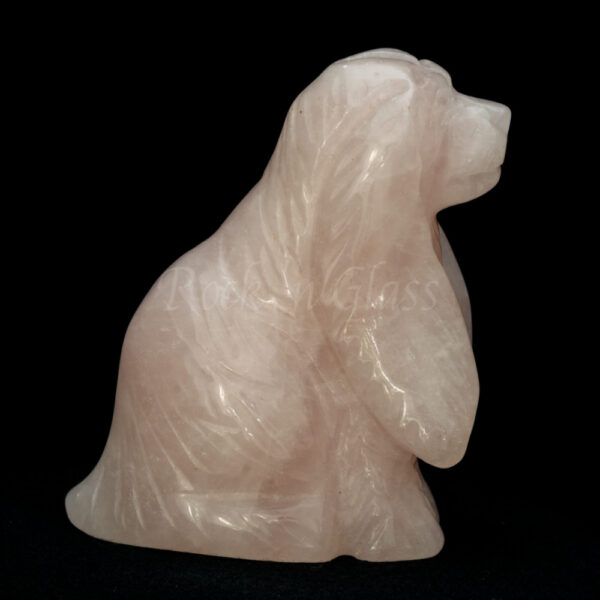 dog rose quartz cocker spaniel spirit totem gemstone animal carving right 1000x1000
