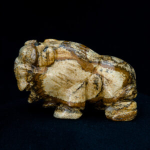 buffalo picture jasper spirit totem gemstone animal carving side1