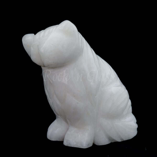 cat white agate spirit totem gemstone animal carving left 1000x1000