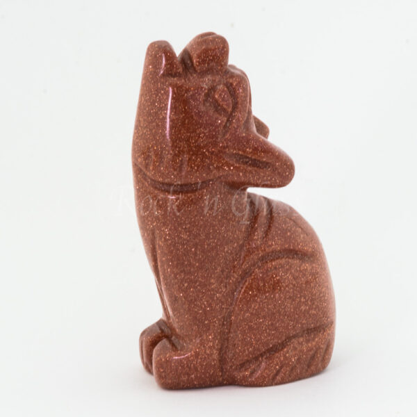 coyote goldstone spirit totem gemstone animal carving side 1000x1000