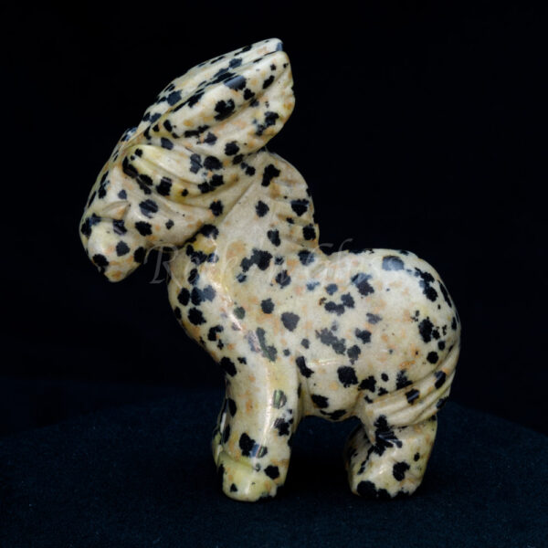 donkey dalmatian jasper spirit totem gemstone animal carving side 1000x1000