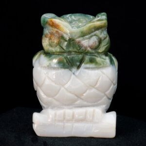 owl fancy jasper spirit totem gemstone animal carving front 1000x1000