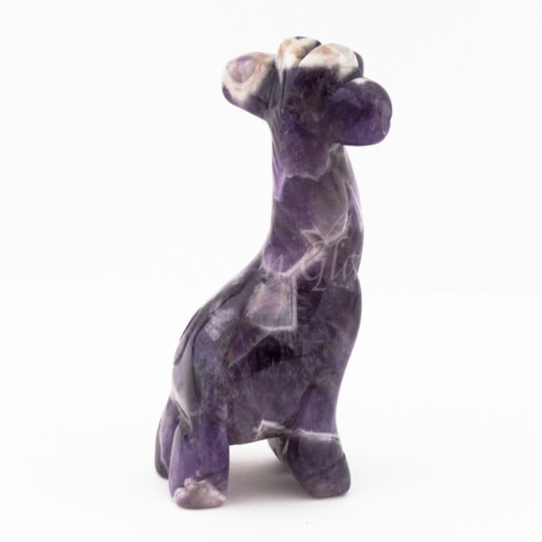 giraffe amethyst standing spirit totem gemstone crystal animal carving back 1000x1000