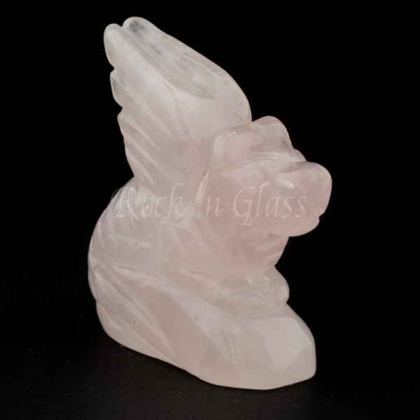 dragon wing rose quartz spirit totem animal carving gemstone front 1000x1000