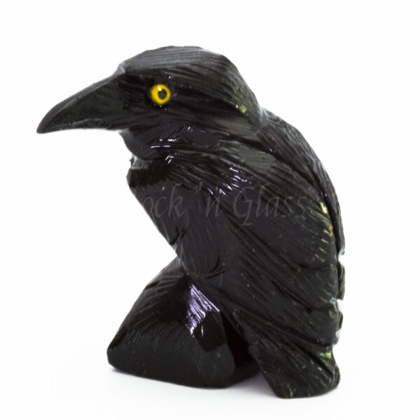 raven onyx yellow eye spirit totem gemstone animal carving left 1000x1000