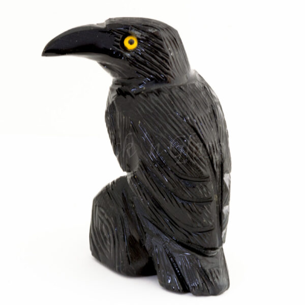 raven black onyx yellow eye spirit totem gemstone animal carving side1000x1000