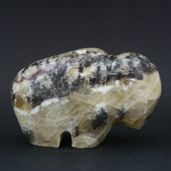 bison white calcite carving gemstone spirit animal totem right 1000x1000