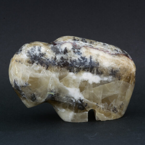 bison white calcite carving gemstone spirit animal totem side 1000x1000