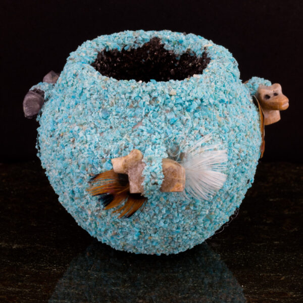 fetish pot turquoise zuni carving crystal marvelita phillips front 2 1000x1000